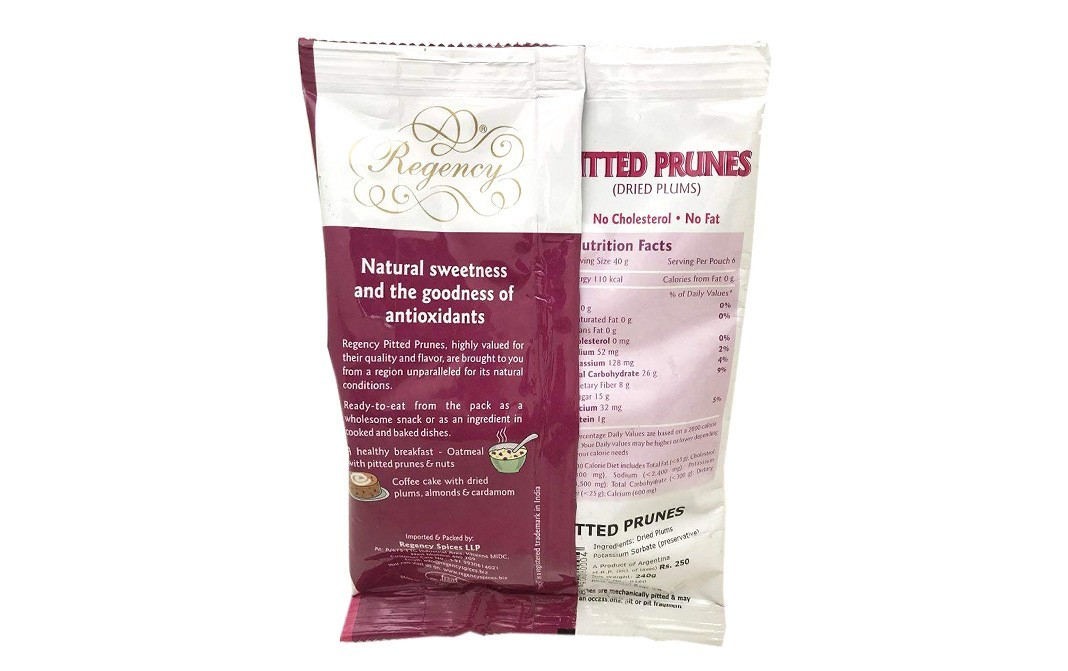 Regency Pitted Prunes (Dried Plums)   Pack  240 grams